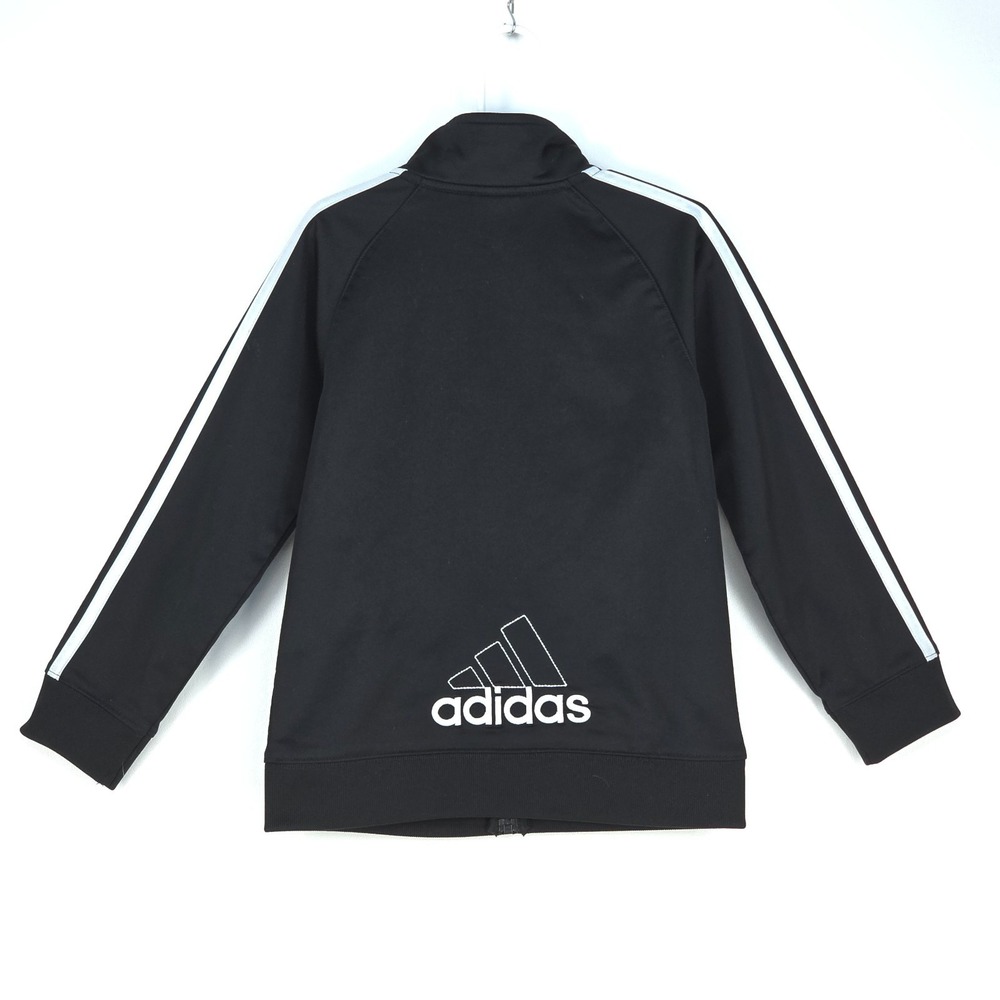 Adidas Tricot Jacket Boys 6 Long Sleeve Big Logo 3 Stripe Center Activewear